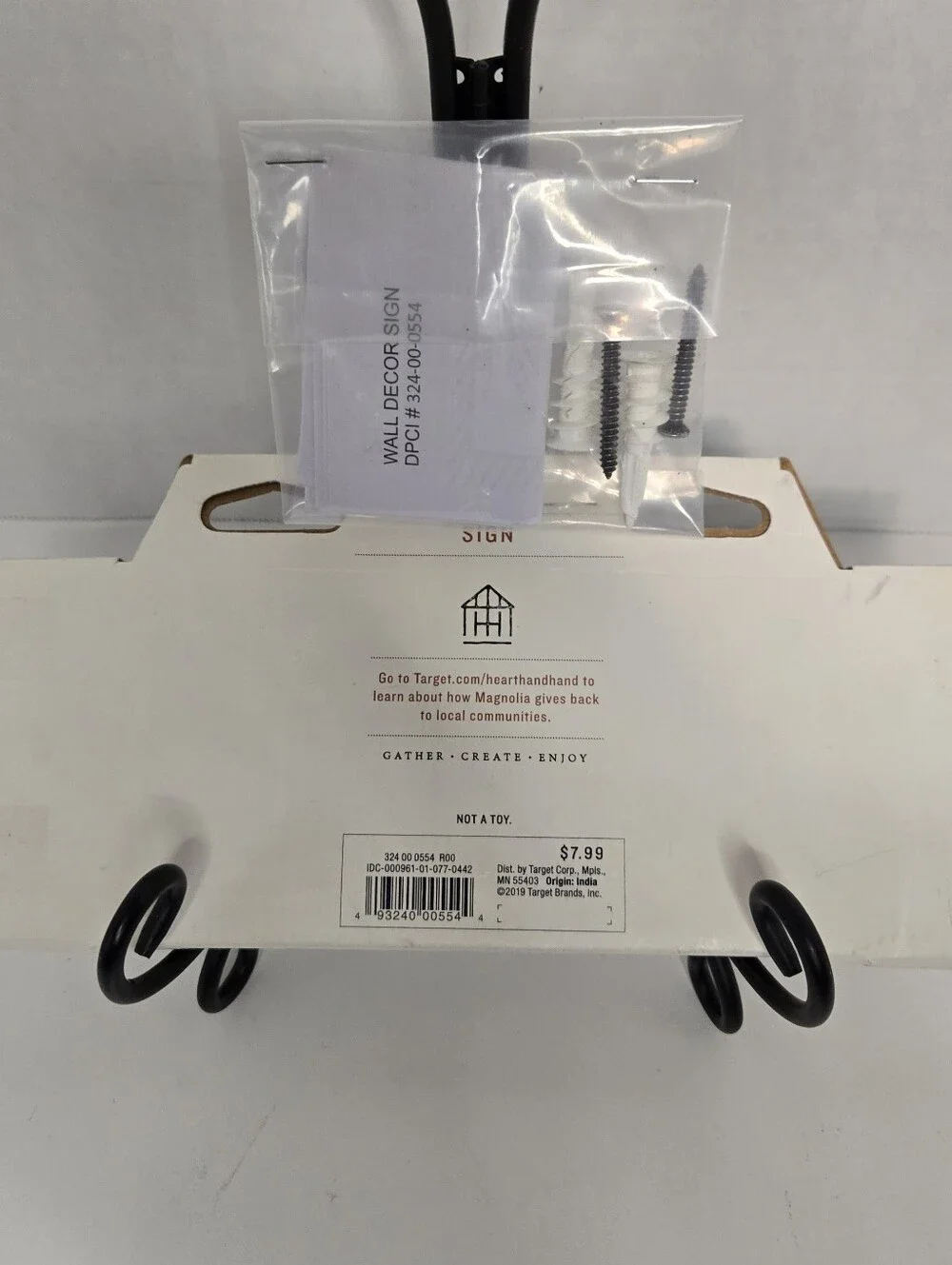 Hearth & Hand Magnolia PANTRY White and Black Enamel Wall Sign Mounting Hardware